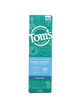 Tom's of Maine Simply White Natural Toothpaste, Clean Mint, 4.7 oz