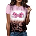 thumbnail image 1 of TSADFHJI Hauts d'Été pour Adolescentes Femmes Décontracté Simple Col Rond Manches Courtes T-Shirt Mode Imprimé Amusant m Blanc, 1 of 4