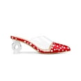 thumbnail image 3 of BLISSFUL STEP Women's Polka Dots Clear Block Heels Slides Mules, 3 of 6