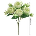 thumbnail image 3 of SPOORYYO Silk Faux Bouquet Artificial Flower Fake Flowers Plastic Arrangements for Bridal Wedding Party Home Decoration, Green, 3 of 5