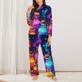 thumbnail image 2 of Vsdgher Colorful Potion Bottles Magic Pajamas Set Long Sleeve Sleepwear Womens Button Down Nightwear Pj Sets-Small, 2 of 7