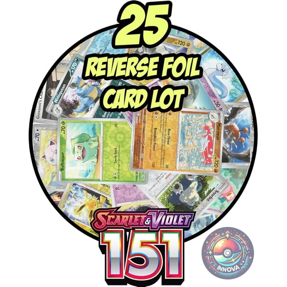 Pokemon 151 – Reverse Foil Card Lot – x25 (Random Selection)- No Duplicate