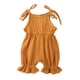 thumbnail image 1 of Body De Bebé Canastilla Onesies Para Niñas Pequeñas Moda Lindo Color Sólido Algodón Lino Volantes Frenillo Mono Mameluco Amarillo Odeerbi LM103-9036, 1 of 9