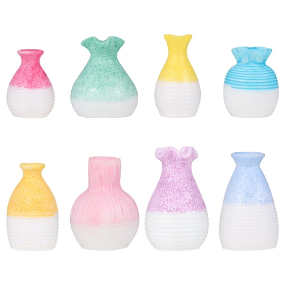 LOLIPPYY 8Pcs Cute Flower Vase for Desk Assorted Color Floral Arrangement Gift for Home Office