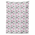 thumbnail image 2 of Geometric Tablecloth, Persian Civilization Influenced Geometric Pattern Teardrop Shapes Curved Tip, Rectangle Satin Table Cover for Dining Room and Kitchen, 60" X 84", Pink Grey White, by Ambesonne, 2 of 2
