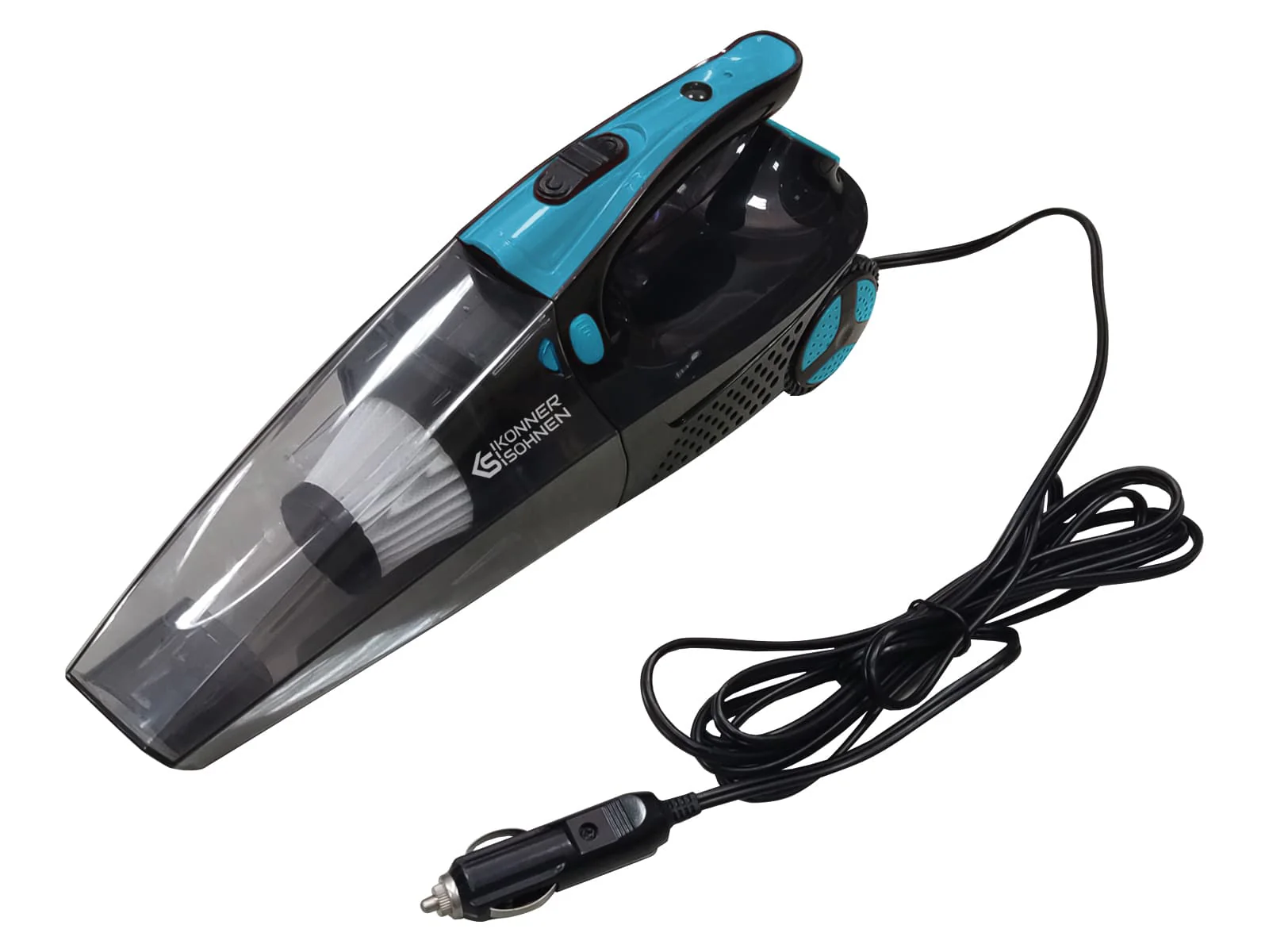 Konner & Sohnen Car Vacuum Cleaner with Air Compressor (150 PSI) - 3000 Pa 80W Portable Powerful Handheld Mini Vacuum Cleaner – Lightweight, LED Light, Accessories for Car, RV, Boats, Travel