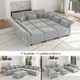 thumbnail image 4 of LLappuil Modular Sectional Sofa, 9 Seat Modular Sectional Sofa with 2 Storage Ottoman, 25.6 Deep Seat Chenille Sofa Gray, 4 of 9