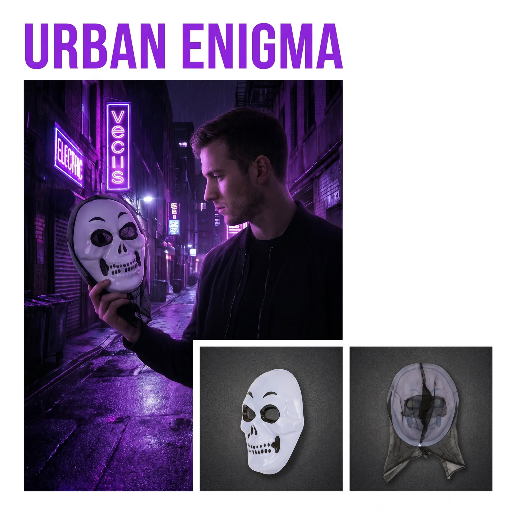 Unique Bargains Grim Masquerade Skull Mask for Halloween Party Smiling Ghost 12.6" x 8.7"