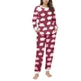 thumbnail image 2 of Vetsdori Fleece Pajamas Sets for Women Loungewear Nightwear Pockets Home Sleepwear Thick Thermal Warm Womens Pajamas 2 Pieces, 2 of 6