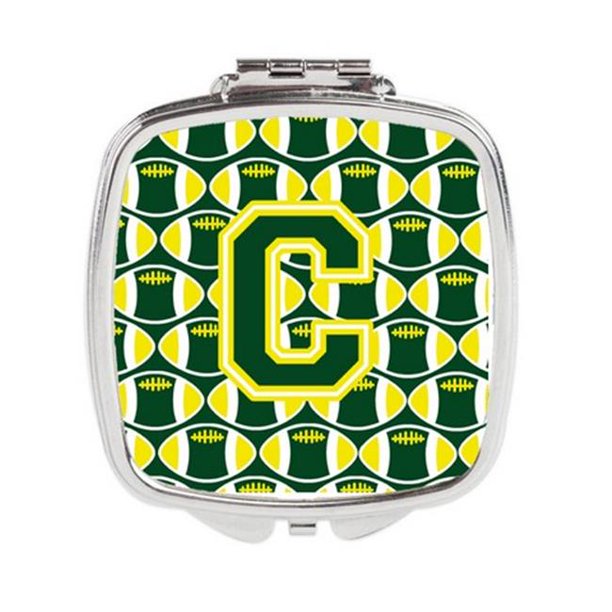 Carolines Treasures CJ1075-CSCM Lettre C Miroir Compact de Football Vert et Jaune