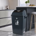 thumbnail image 7 of Cand 40 Liter Plastic Swing Lid Garbage Can, Large Grey Trash Bin, 4 Pack, 7 of 7