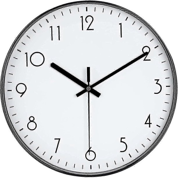2025 New Black Wall Clock, 12' Modern Minimalist Silent Clock, No Ticking Quartz Movement Powered by Battery, Easy to Watch