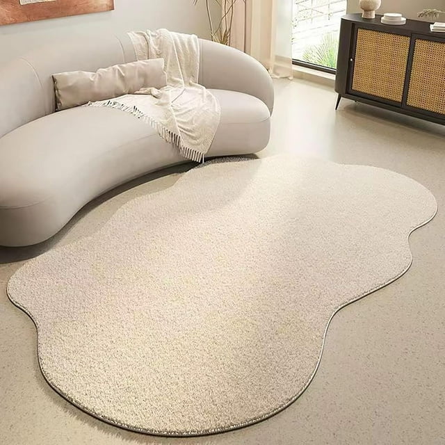 Area Rugs, Beige Rug, Minimalist Modern Abstract Area Rug Irregular Shaped Rug for Living Room Bedroom Nursery Dining Room Washable Area Rug Indoor Carpets