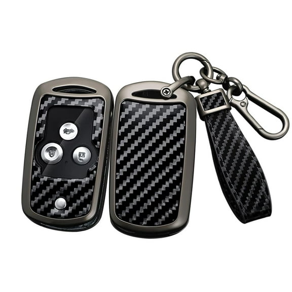 Key Fob Cover Fit for Honda Accord 2008-2012 Flip Folding Key Remote,Carbon Pattern Key Case Metal Key Jacket Fit for Acura MDX RDX TL TSX ZDX 2008-2013