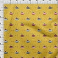 thumbnail image 3 of oneOone Georgette Viscose Yellow Fabric Submarine & Fish Ocean Sewing Craft Projects Fabric Prints By Yard 42 Inch Wide, 3 of 4