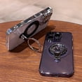 thumbnail image 4 of Luxury Ring Holder Bracket Magsafe Case for iPhone 15 13 14 12 Pro Max iPhone 11 Transparent Hard Acrylic PC Cover for iPhone 15, 4 of 5