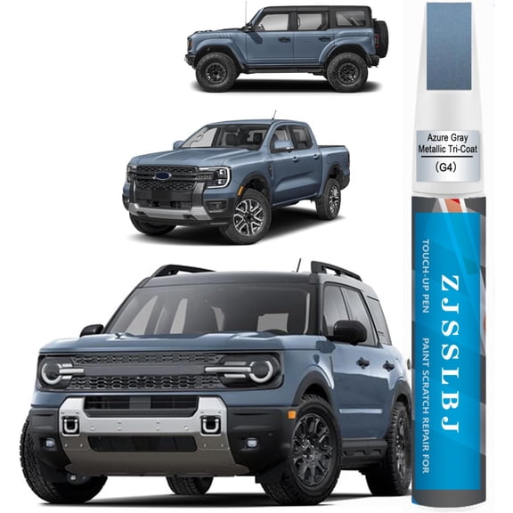 Azure Gray Metallic Tri-Coat(G4) Car Paint Touch Up Pen Compatible with Ford,2-In-1 Color Accurate Touch Up Car Scratch Repair Paint Exact Match Ford