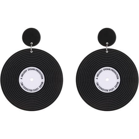 Soleilie Vinyl Record Earrings 1950's/80's Retro Music Earrings DJ Earrings Jewelry