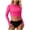#0445-Hot Pink, variant on Women's Rash Guards Long Sleeve Crop Top Swimsuit Quick Dry Stretchy UV Protection Surfing Swimwear Tops for Beach Pool Vacation Gift