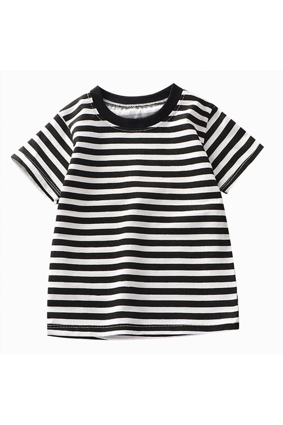 Girl Shirts 6 12 24 Months 3T 4T 5T 6T 7T Summer Basic Casual Daily Short Sleeve Shirts Shirts for Girls Spring Outfits,Black,6-12 Months