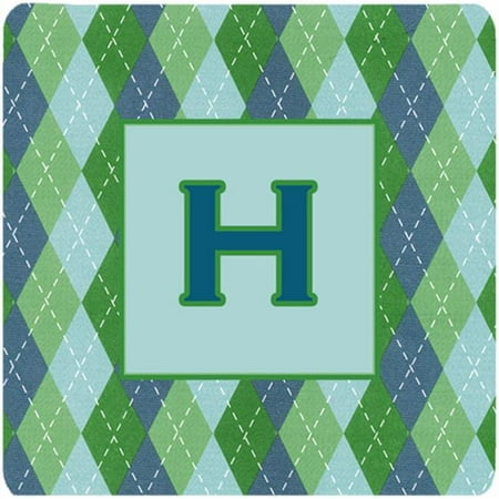 

Monogram - Blue Argoyle Foam Coasters Initial Letter H Set - 4