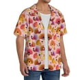 thumbnail image 2 of Naloa Happy Thanksgiving Turkey Men's Loose Fit Cuban Collar Short-Sleeve Shirt, Hawaiian Shirts, Mens Shirts Casual for Everyday Wear Outings-Small, 2 of 5