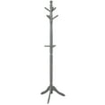 thumbnail image 1 of Free Standing Coat Rack Wooden Hall Tree 2 Adjustable Height w/ 9 Hooks Grey, 1 of 9