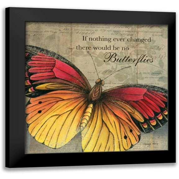 Poloson, Kimberly 12x12 Black Modern Framed Museum Art Print Titled - Butterfly I