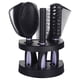 thumbnail image 1 of Kit profesional de peluquería de 5 piezas con peine y espejo, cepillos y peines antiestáticos para el cuidado y estilismo del cabello (morado)., 1 of 8
