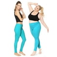 thumbnail image 2 of Stretch Is Comfort Women's Cotton/Spandex Plus Size Leggings Turquoise 4X, 2 of 6