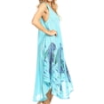 thumbnail image 4 of Sakkas Tia Women's Casual Summer Maxi Loose Fit Sleeveless Tank Dress Cover-up - 19304-Turquoise - One Size Plus, 4 of 5