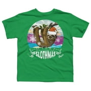 Merry Slothmas - Funny Christmas Pajama for Sloth Lovers Boys Kelly Green Graphic Tee - Design By Humans XL