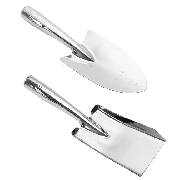 Integrated Hand Trowel Garden Supply Gardening Shovel Tools Flower Accessories Bonsai Travel Stainless Steel 2 Pcs