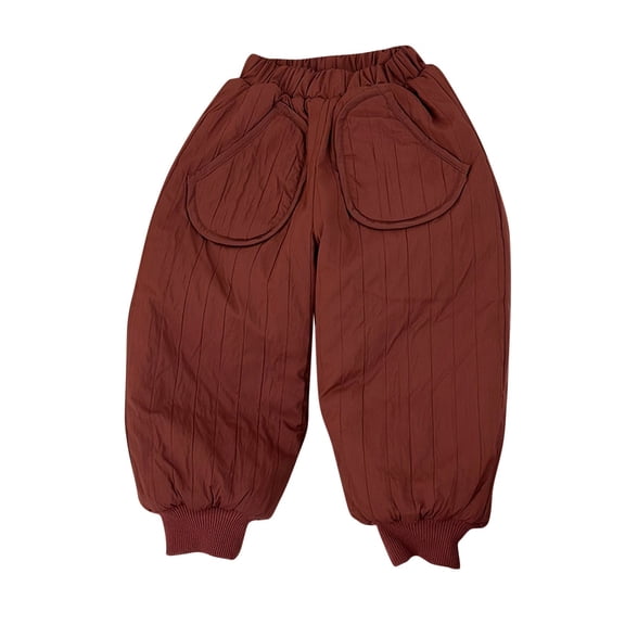 hotojiny Kids Snow Ski Pants Baggy Sweatpants for Toddler Boys Winter Thermal Cinch Bottoms Pants for Baby Girls 2-10 Years