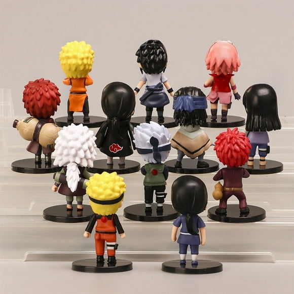 Hot 12pcs/set Anime Naruto Shippuden Hinata Sasuke Itachi Kakashi Gaara anime figure Q Version PVC Figures Toys Dolls Kid Gift