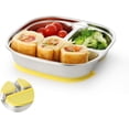 thumbnail image 1 of Wekvgz Assiettes pour Enfants en Acier Inoxydable Compartimentées Assiette pour Enfant en Métal Conçue Sécuritaire Polyvalente Assiettes Compartimentées en Acier Inoxydable Réutilisables Assiettes à Succion pour Bébé en Acier Inoxydable Facile à Nettoyer Assiette pour Tout-Petit pour Enfants, 1 of 12