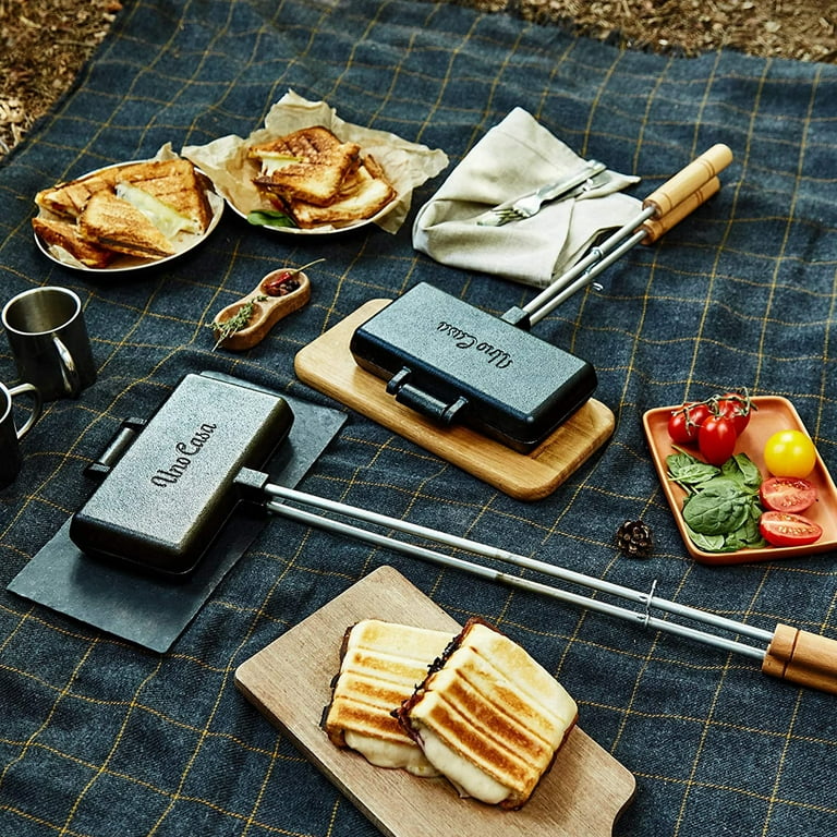 Uno Casa Campfire Pie Iron Cast Iron Press Hot Sandwich Maker Camp