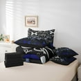 thumbnail image 6 of Homewish Kawaii Bowtie Bedding Comforter Set 7 Pieces for Girls,Gradient Black Blue Full Bedding Set Lightweight,Abstract Ombre Fitted Sheet Flat Sheet,Luxury Bedroom Decor,Reversible, 6 of 8