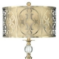 thumbnail image 3 of Possini Euro Design Doris Traditional Table Lamp with White Marble Riser 30 1/2" Tall Brass Candlestick Openwork Double Drum Shades for Living Room, 3 of 8