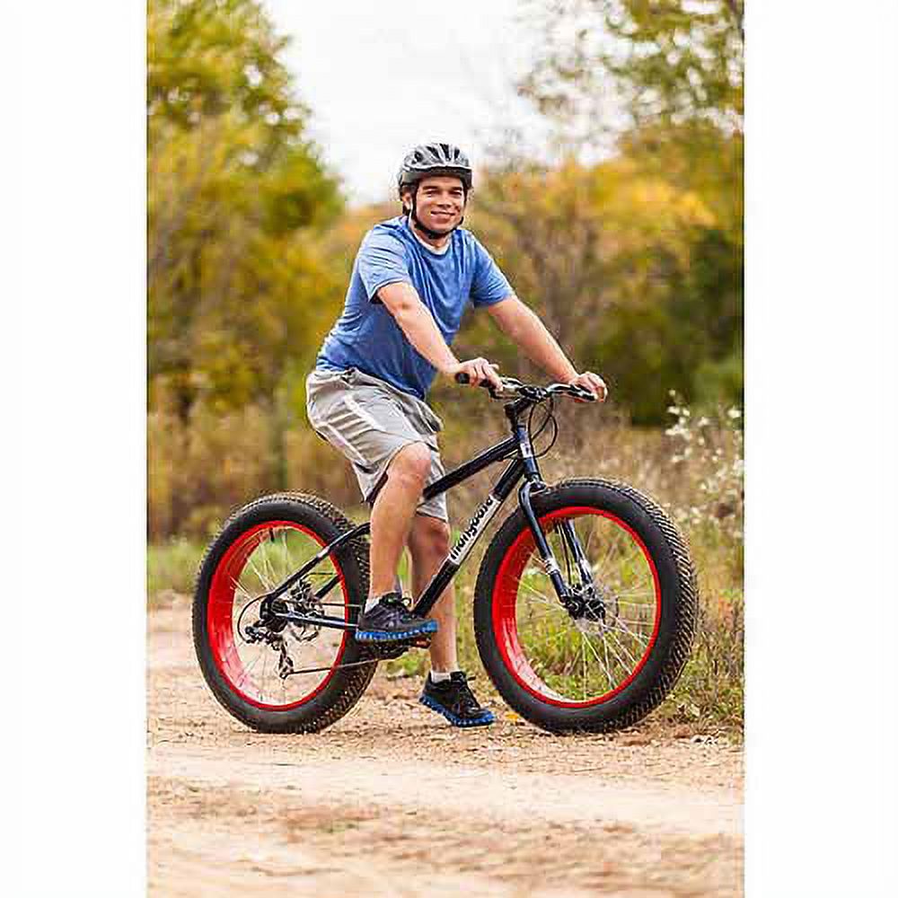 26" Mongoose Dolomite Men's 7-speed Fat Tire Mountain Bike, Navy Blue/Red - image 4 of 5