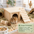 thumbnail image 4 of Expandable Wooden Small Animal Habitat Set for Hamster Rabbit Bunny House Small Animals Hideout Hut, 4 of 6