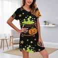 thumbnail image 2 of 2026 Clothing Short Sleeve Sleepwear Summer Crew Neck Halloween Print Summer Casual Dress for Women Loose Home Sleepwear Breathable Comfortable, 2 of 4