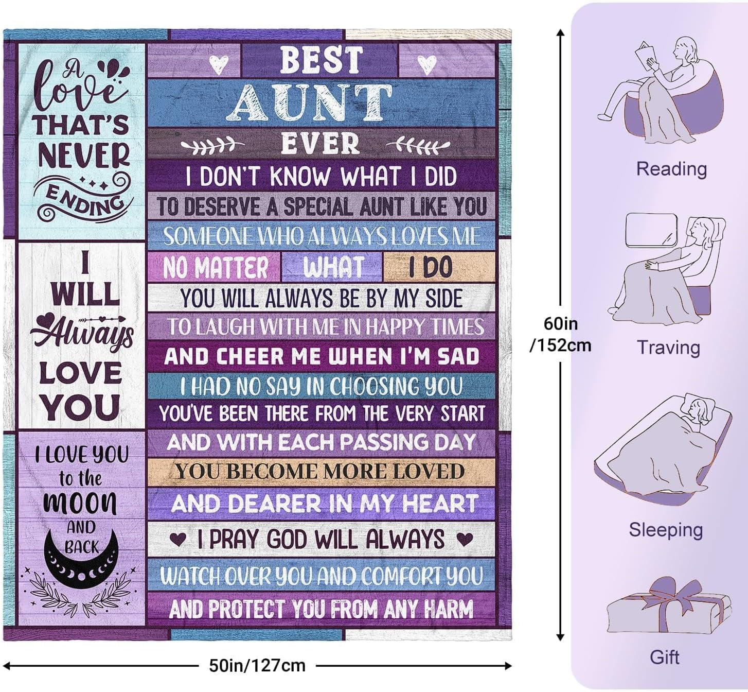 Aunt Gifts, Mothers Day Blanket Gifts for Aunt Auntie, New Aunt Gifts from Niece Nephew, Best Aunt Ever Gifts, Aunt Christmas Birthday Gifts, to My Favorite Aunt Gifts Throw Blanket