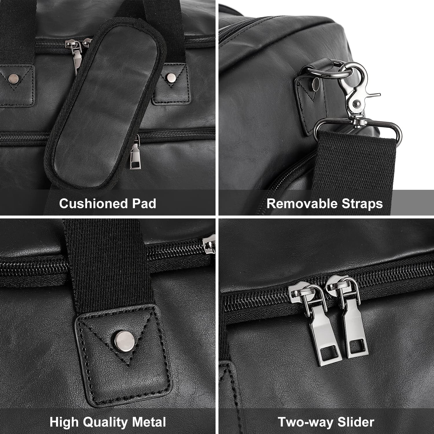 Travel Bag with Shoe Pouch,Weekender Overnight Bag Leather Large Carry On Bag