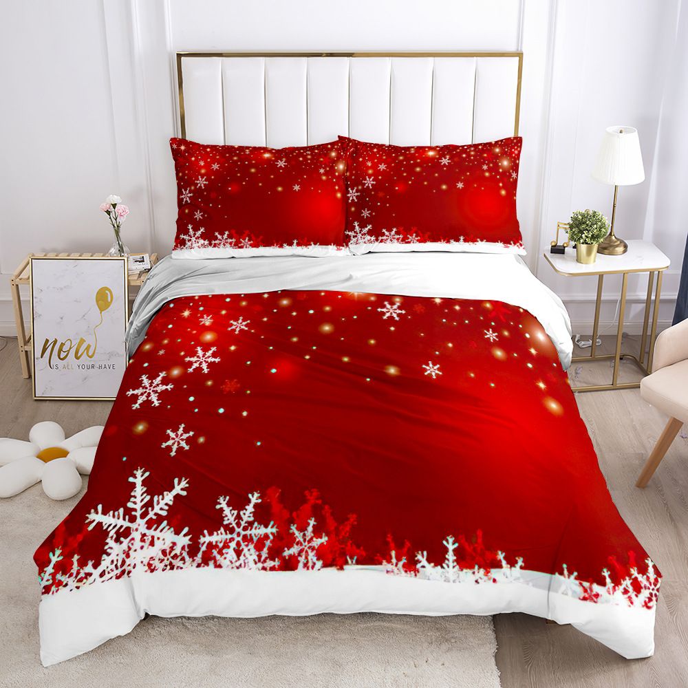 3 Pieces Christmas Tree Reindeer Snowman Santa Claus Xmas Comforter
