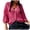 Hot Pink, variant on Kakishop Women's Short Sleeve Summer Cardigan V-Neck Button up Lightweight Hollow Out Sweater Cardigans Shrug,Red