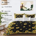 thumbnail image 3 of Farmhouse Vintage Duvet Cover Set Full Size, Sunflowers Floral Botanical Black Background 4 Piece Soft Microfiber Bedding Set with 1 Duvet Cover, 1 Flat Sheet, 2 Pillowcases, 3 of 9