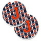 Lettre J Football Orange avec Bleu & Blanc Ensemble de 2 Porte-Gobelet Coaster Voiture – image 1 sur 1