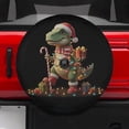 thumbnail image 2 of Lotusprinthandmade Dinosaur Lovers Christmas Spare Tire Cover With Backup Camera Hole 6 Sizes (35 in.) – Fun Holiday Car Design, 2 of 6