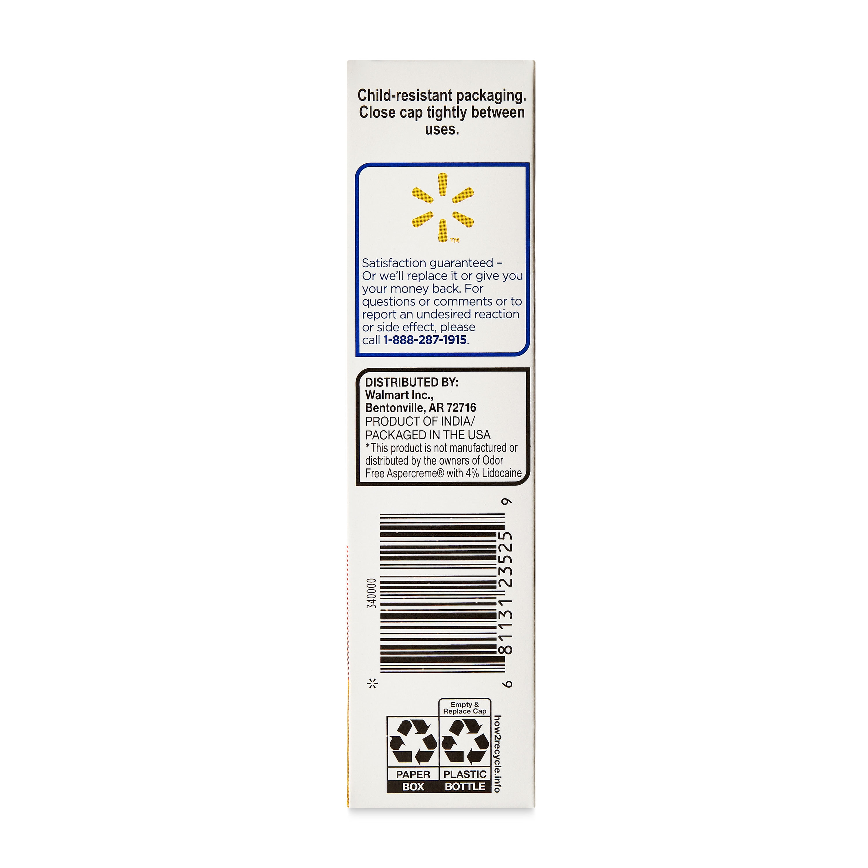 (2 pack) Equate Lidocaine Pain Relieving Cream 4% Lidocaine , 2.7 fl oz, Compare to AspercremeÂ® Odor Free with 4% Lidocaine Active Ingredient